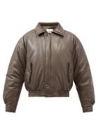 Nanushka - Ands Padded Faux-leather Bomber Jacket - Mens - Dark Brown