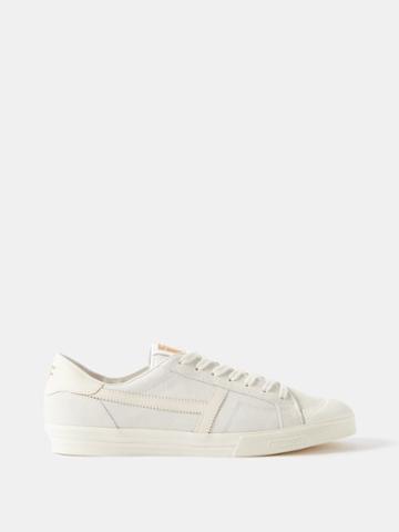 Tom Ford - Suede And Leather Trainers - Mens - Beige White
