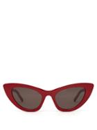 Matchesfashion.com Saint Laurent - Lily Cat Eye Acetate Sunglasses - Womens - Red