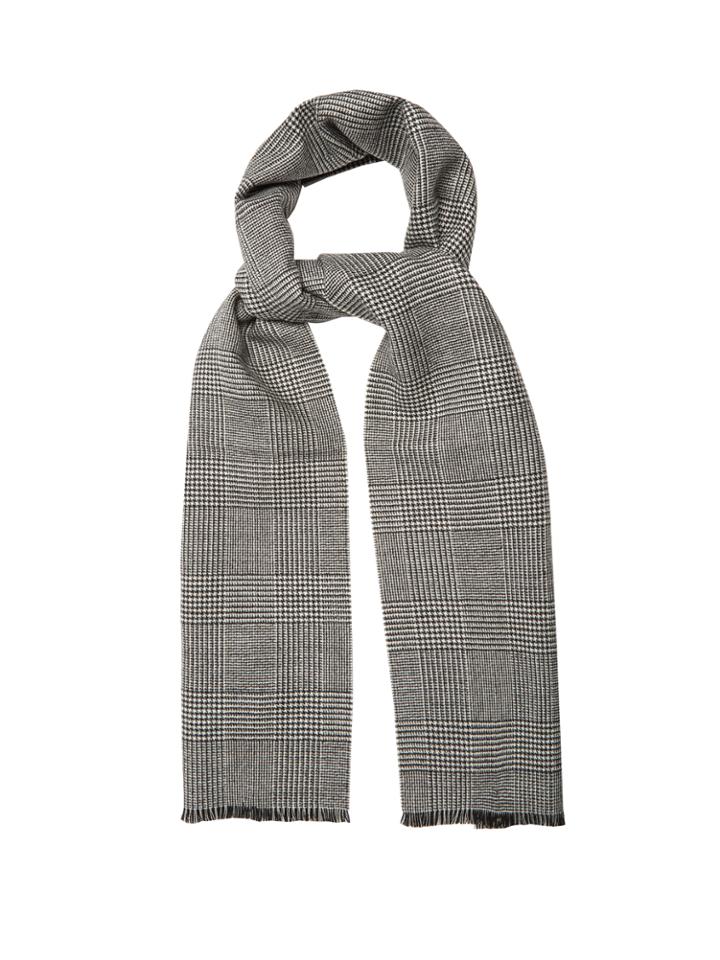 Alexander Mcqueen Prince Of Wales-checked Wool Scarf