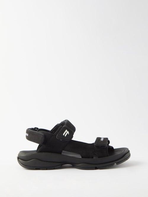 Balenciaga - Tourist Logo-embroidered Two-strap Ripstop Sandals - Mens - Black