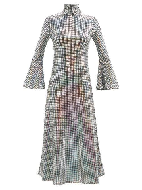 Dodo Bar Or - Amaliya Bell-sleeve Sequinned-jersey Dress - Womens - Silver