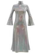Dodo Bar Or - Amaliya Bell-sleeve Sequinned-jersey Dress - Womens - Silver