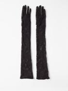 Gucci - Longline Lace-tulle Gloves - Womens - Black
