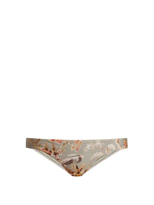 Matchesfashion.com Zimmermann - Mercer Floral Print Bikini Briefs - Womens - Blue Multi