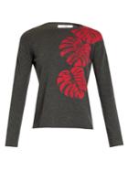 Valentino Palm-leaf Intarsia Cashmere Sweater