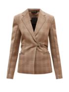 Givenchy - Padlock Prince Of Wales-check Twill Blazer - Womens - Brown