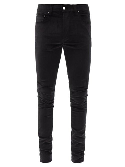 Matchesfashion.com Amiri - Skinny Stack Cotton-blend Velvet Trousers - Mens - Black