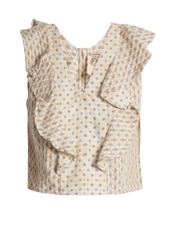 Ace & Jig Maggie V-neck Geometric-jacquard Cotton Top