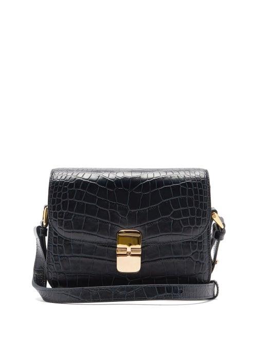 Matchesfashion.com A.p.c. - Grace Crocodile-effect Leather Cross-body Bag - Womens - Navy