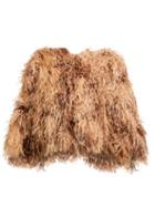 Matchesfashion.com Dolce & Gabbana - Ostrich Feather Cropped Bolero Jacket - Womens - Beige Multi
