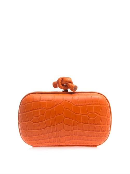 Bottega Veneta Knot Crocodile-skin Clutch