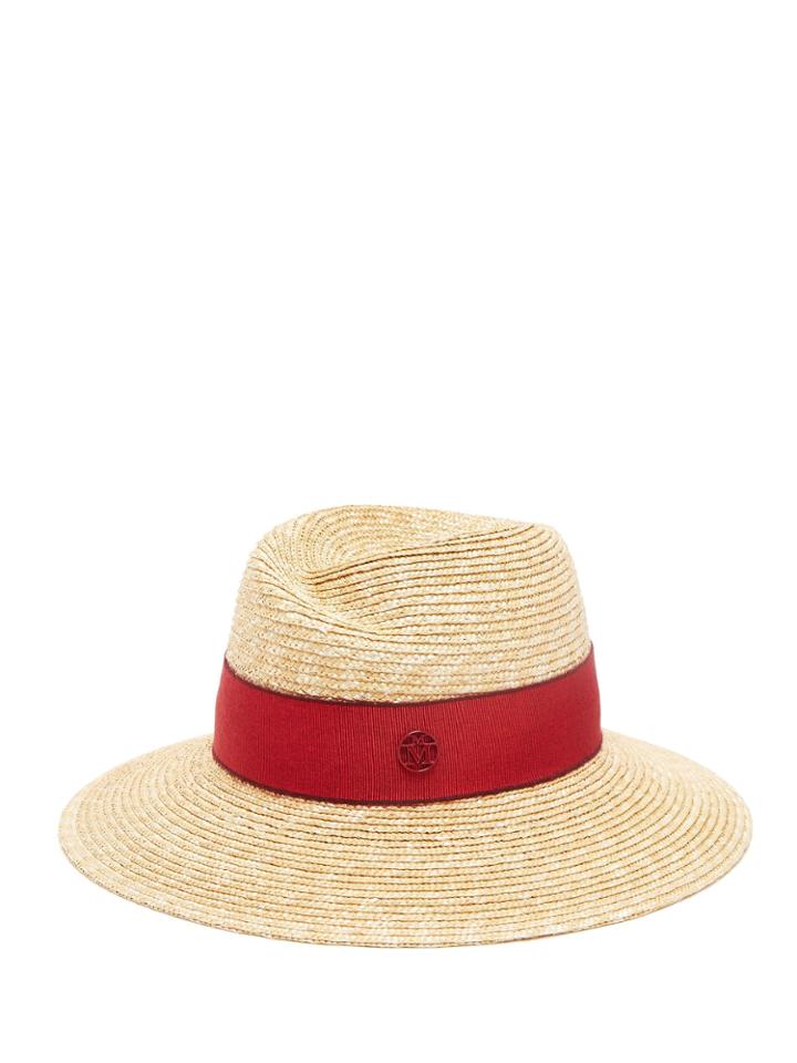 Maison Michel Virginie Ribbon Straw Fedora