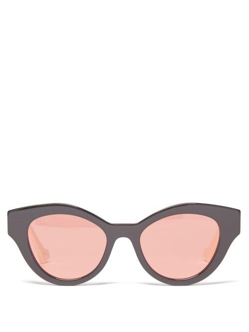Gucci - Bi-colour Cat-eye Acetate Sunglasses - Womens - Black Cream