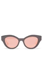 Gucci - Bi-colour Cat-eye Acetate Sunglasses - Womens - Black Cream