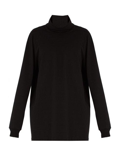 Matchesfashion.com Rick Owens - Roll Neck Cotton Jersey Sweater - Mens - Black