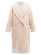 Matchesfashion.com Alexandre Vauthier - Oversized Wool Blend Boucl Tweed Coat - Womens - Light Pink