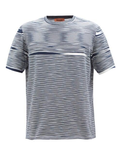 Missoni - Striped Cotton-jersey T-shirt - Mens - Blue White