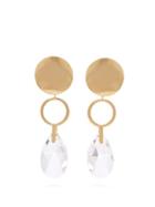 Matchesfashion.com Isabel Marant - Gold Plated Hoop And Crystal Drop Earrings - Womens - Gold