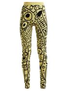 Matchesfashion.com Colville - Abstract Jacquard High Rise Leggings - Womens - Black Yellow