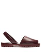 Matchesfashion.com Goya - Leather Slingback Sandals - Womens - Burgundy