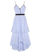 Self-portrait Bella Lace-trimmed Flounced Chiffon Dress