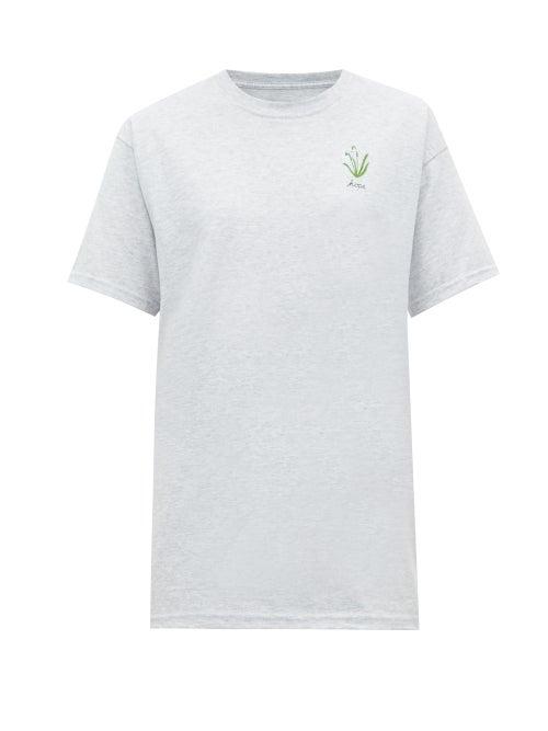 Matchesfashion.com Raey - X Cressida Jamieson Hope Embroidered T Shirt - Womens - Grey