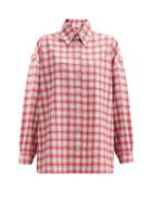 Matchesfashion.com Vika Gazinskaya - Dropped-sleeve Checked Wool-flannel Shirt - Womens - Red Multi