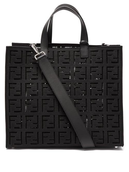 Matchesfashion.com Fendi - Ff-monogram Cotton-canvas Tote Bag - Mens - Black
