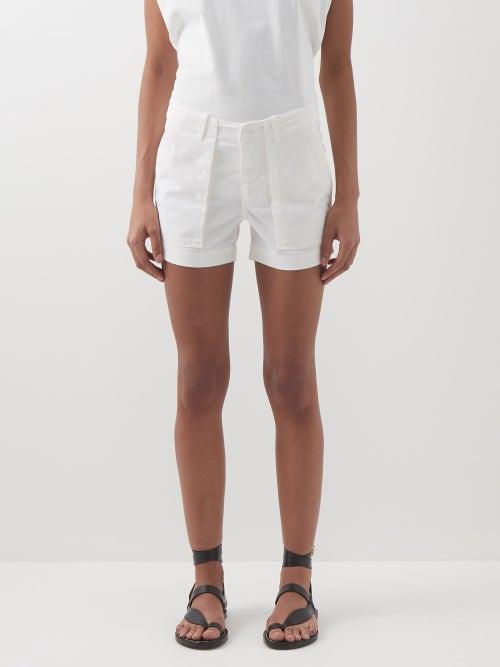 Nili Lotan - Cotton-blend Utility Shorts - Womens - White