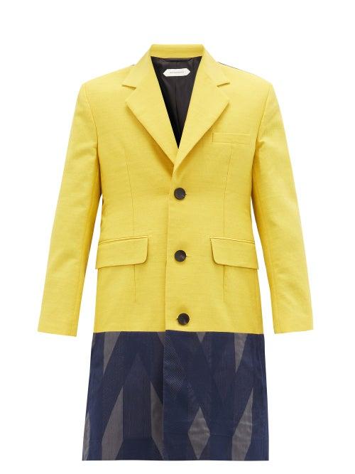Matchesfashion.com Namacheko - Kawayo Single-breasted Wool-blend Coat - Mens - Black Yellow