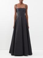 Emilia Wickstead - Oceana Floral-embossed Cloqu Gown - Womens - Black