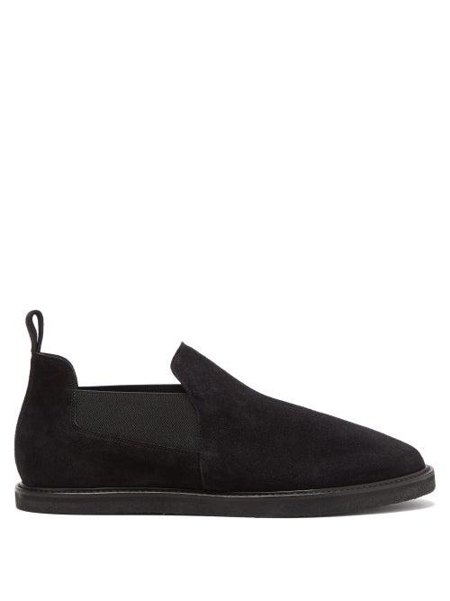 Matchesfashion.com The Row - Number 4 Slip-on Suede Shoes - Mens - Black