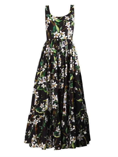 Dolce & Gabbana Orange Blossom-print Maxi Dress