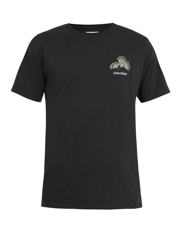 Saturdays Nyc Ginkgo-print Crew-neck Cotton T-shirt