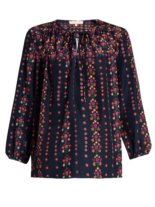 Vanessa Bruno Fasciner Floral-print Crepe Top