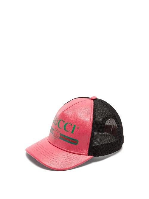 Matchesfashion.com Gucci - Logo Leather Cap - Womens - Fuchsia