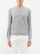 Tom Ford - Cashmere And Silk-blend Henley Top - Mens - Light Grey