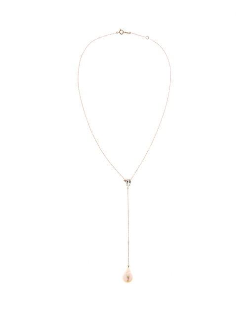 Matchesfashion.com Mizuki - Diamond, Pearl, Topaz & 14kt Gold Lariat Necklace - Womens - Pearl