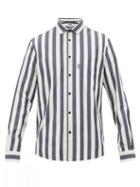 Matchesfashion.com Ymc - Curtis Striped Cotton-poplin Shirt - Mens - Navy
