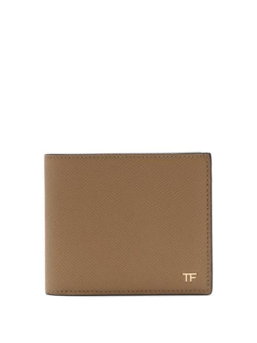 Tom Ford - T-line Leather Bi-fold Wallet - Mens - Beige