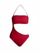 Matchesfashion.com Solid & Striped - The Cece Cut Out Bandeau Swimsuit - Womens - Red