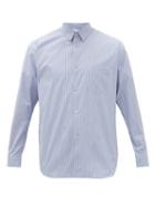 Matchesfashion.com Comme Des Garons Shirt - Chest-pocket Striped Cotton Shirt - Mens - Blue