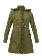 Matchesfashion.com Moncler - Outremer Ruffled Shell Hooded Jacket - Womens - Khaki