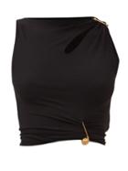 Versace - Safety-pin Embellished Jersey Top - Womens - Black