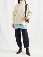 Toteme - High-neck Boucl Sweater - Womens - Ivory