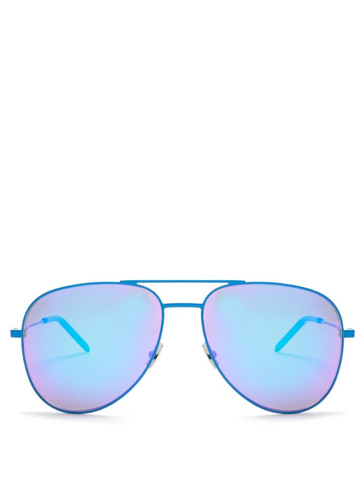 Saint Laurent Classic 11 Mirrored Aviator Sunglasses