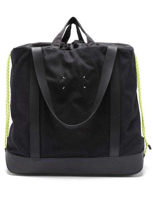 Matchesfashion.com Maison Margiela - Canvas And Leather Tote Bag - Mens - Black