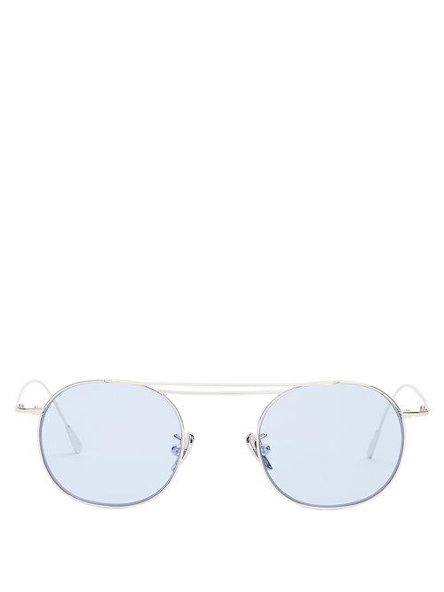 Matchesfashion.com Cutler And Gross - Round Sunglasses - Mens - Silver