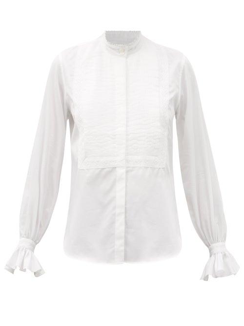 Matchesfashion.com Bourrienne Paris X - New Divine Pintucked Cotton-twill Shirt - Womens - White